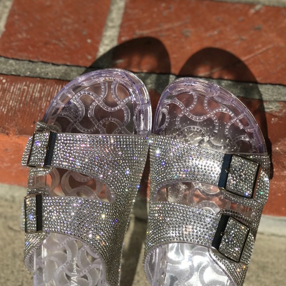 Rhinestone Clear Jelly Footbed Sandals - Picture 12 of 16